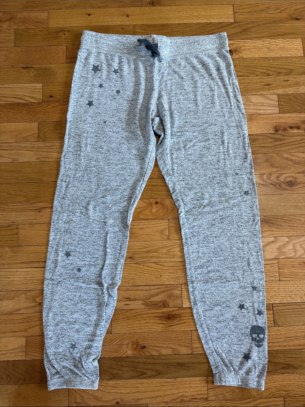 PJ Salvage Light Gray Star & Skull Jogger Pants